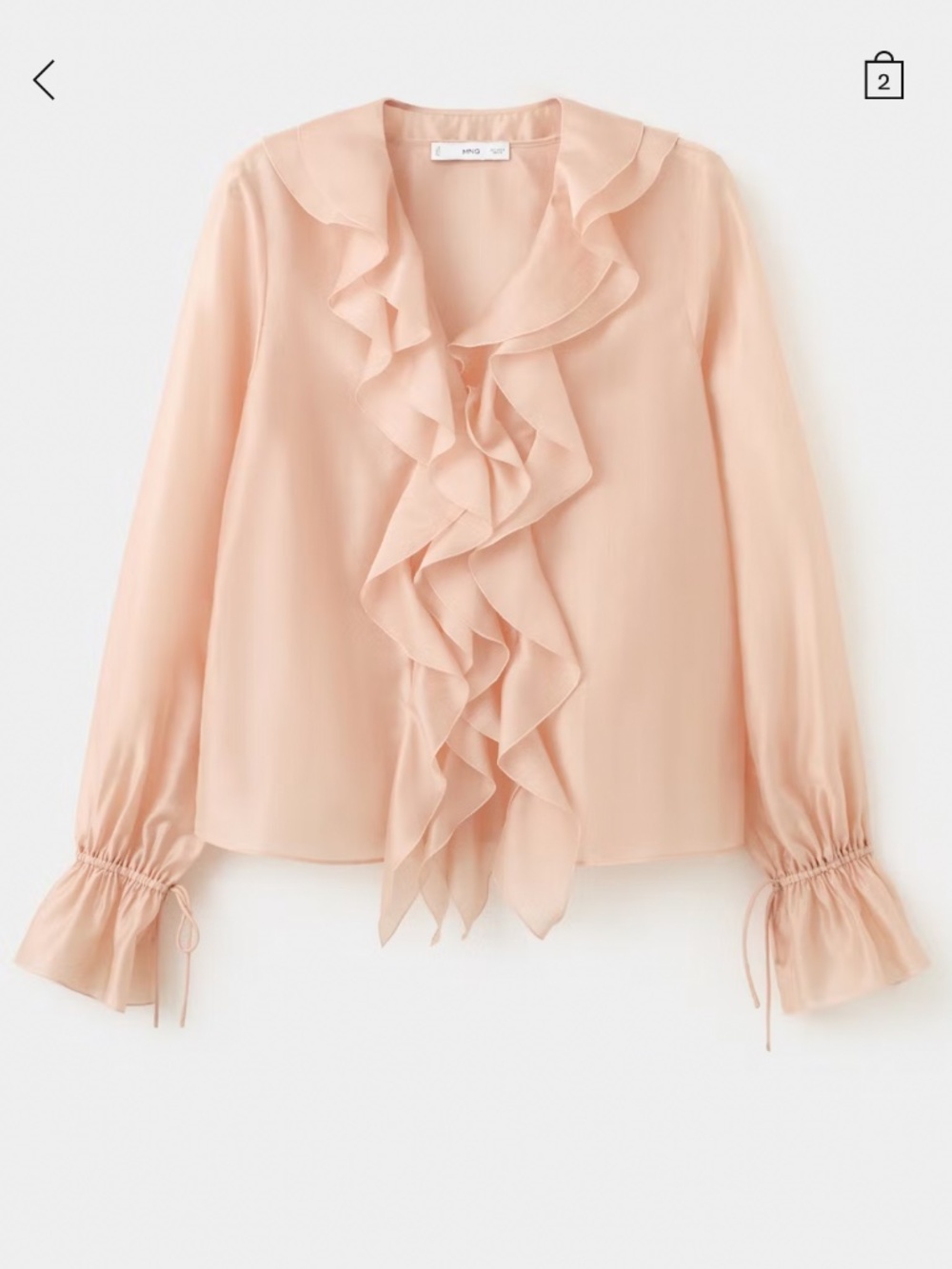Ruffled lyocell blouse Mango M size